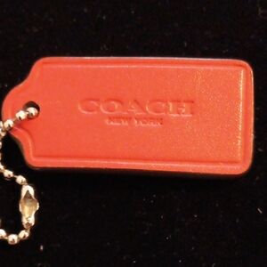 Coach Scarlet Leather Tag Keychain